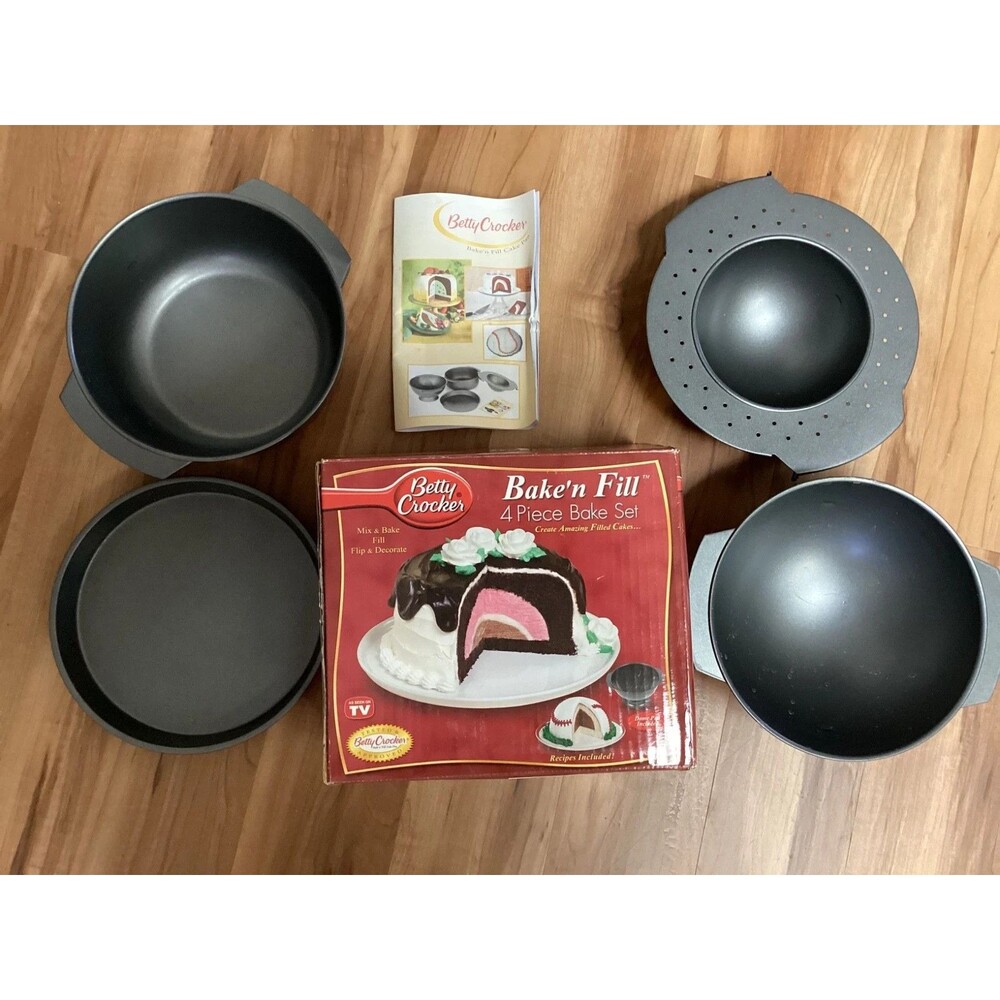 Betty Crocker Bake'n Fill 4 Piece Bake Set Dome Pan Recipes Instructions